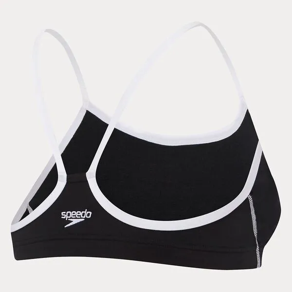 Speedo Womens Endurance  Crop Top - Black/White