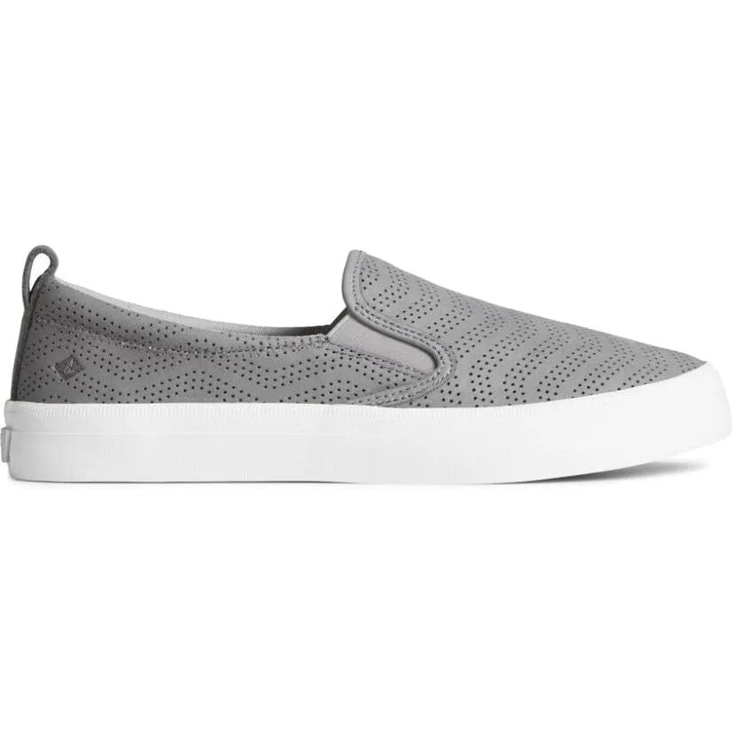 SPERRY CREST TWIN GORE PERFORATED LEATHER SLIP ON SNEAKER WOMEN'S - FINAL SALE!