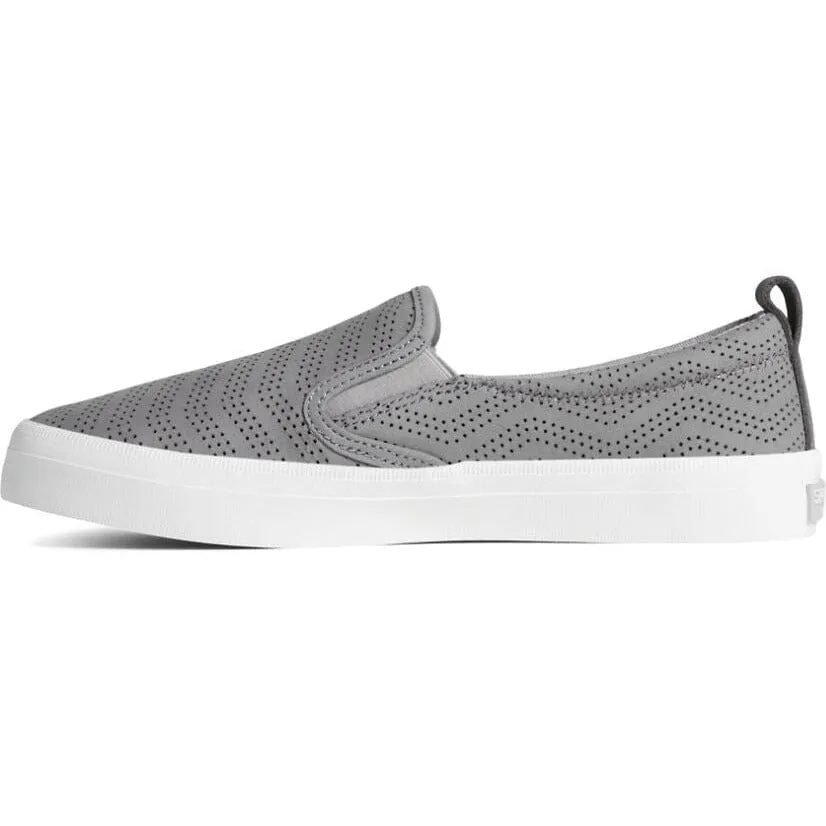 SPERRY CREST TWIN GORE PERFORATED LEATHER SLIP ON SNEAKER WOMEN'S - FINAL SALE!