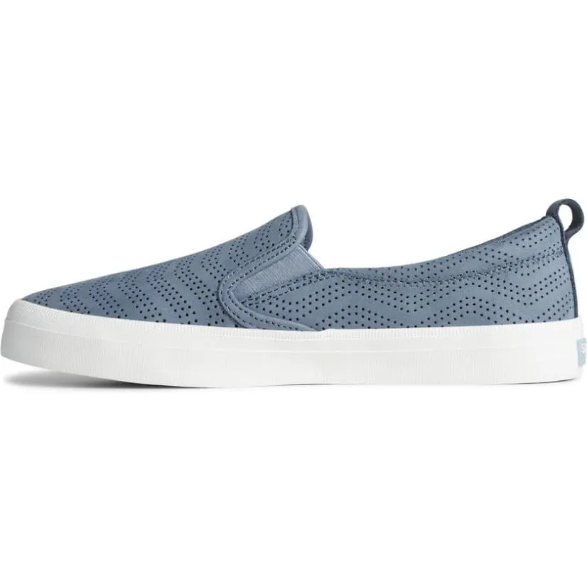 SPERRY CREST TWIN GORE PERFORATED LEATHER SLIP ON SNEAKER WOMEN'S - FINAL SALE!