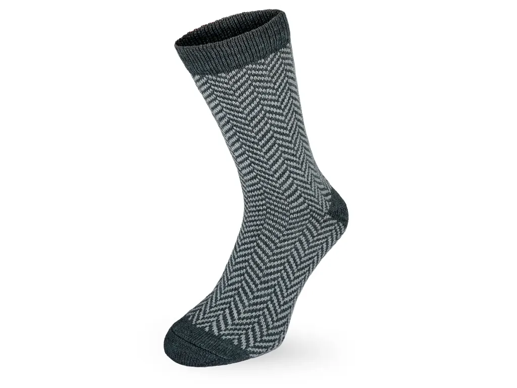 Speyside Socks Rafford Merino Herringbone Navy/Grey