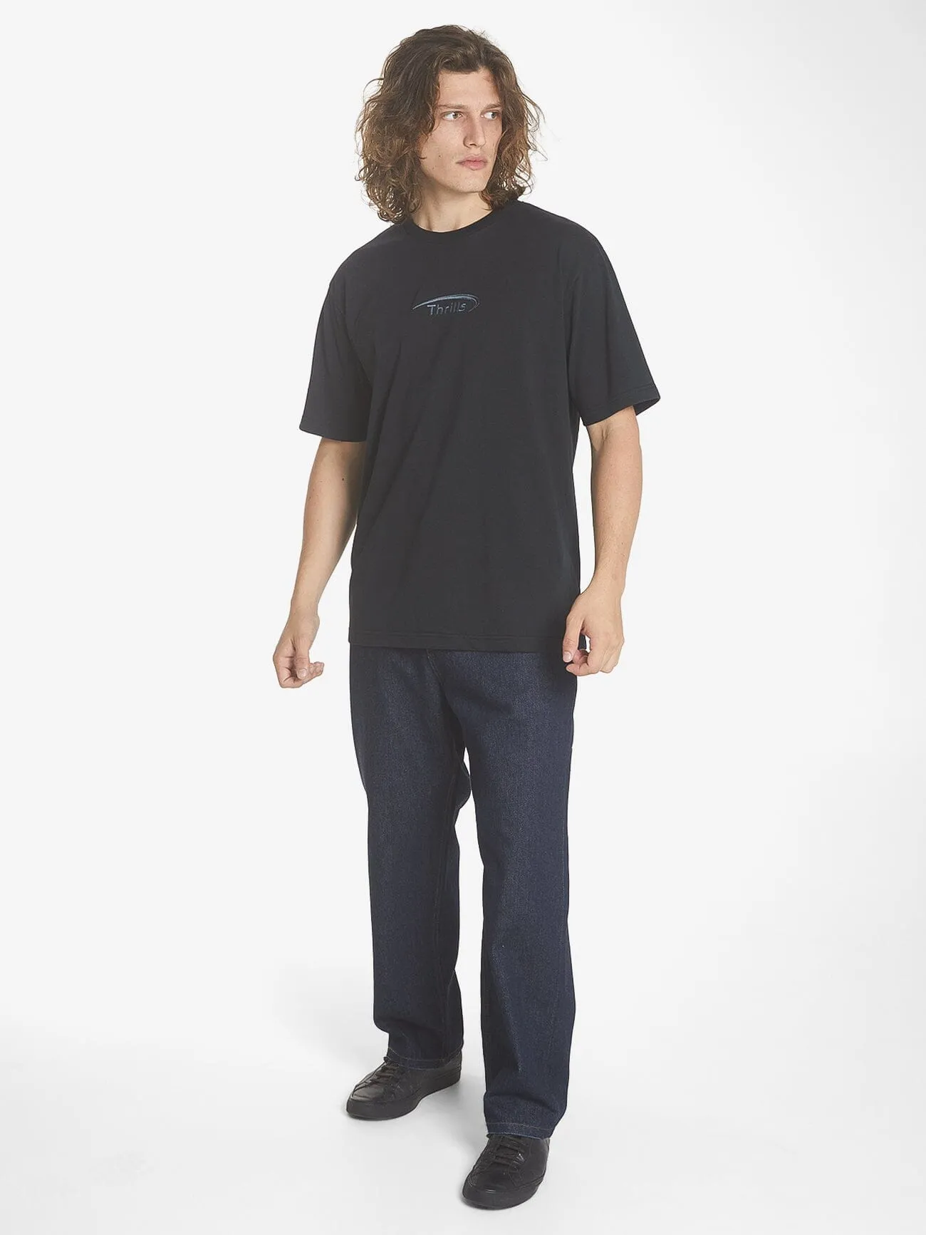 Sphere Embro Oversize Fit Tee - Washed Black