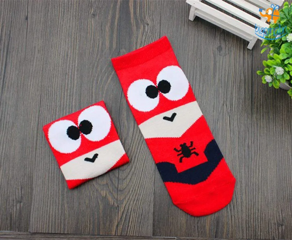 Spiderman Cartoon Socks