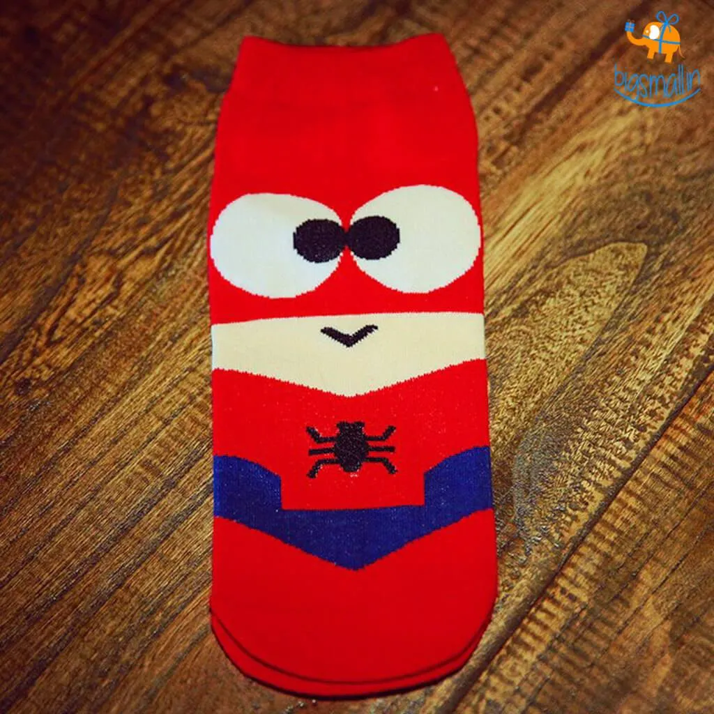 Spiderman Cartoon Socks