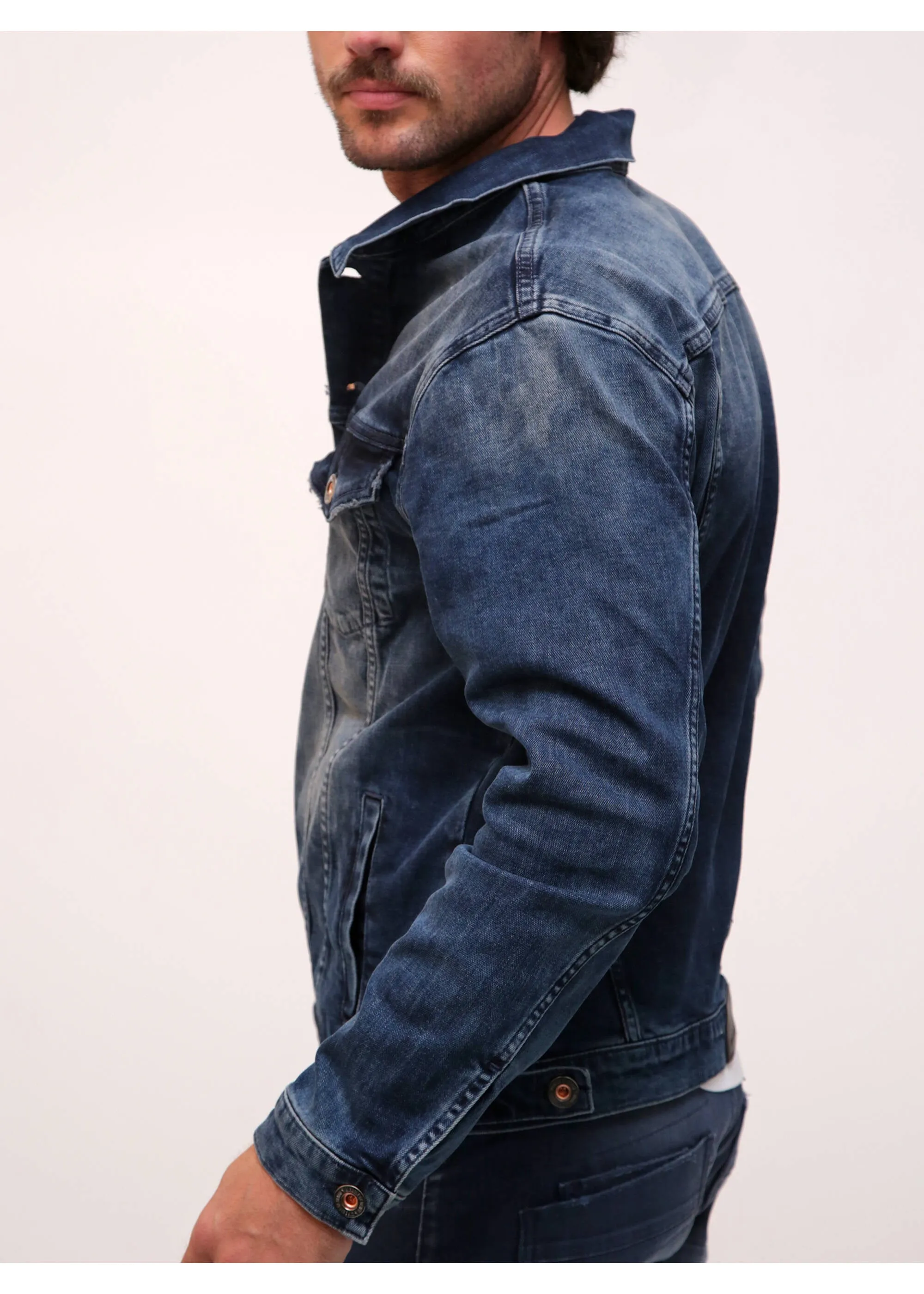 Spijkerjack voor mannen | M.O.D. James jeans jacket iwaki blue