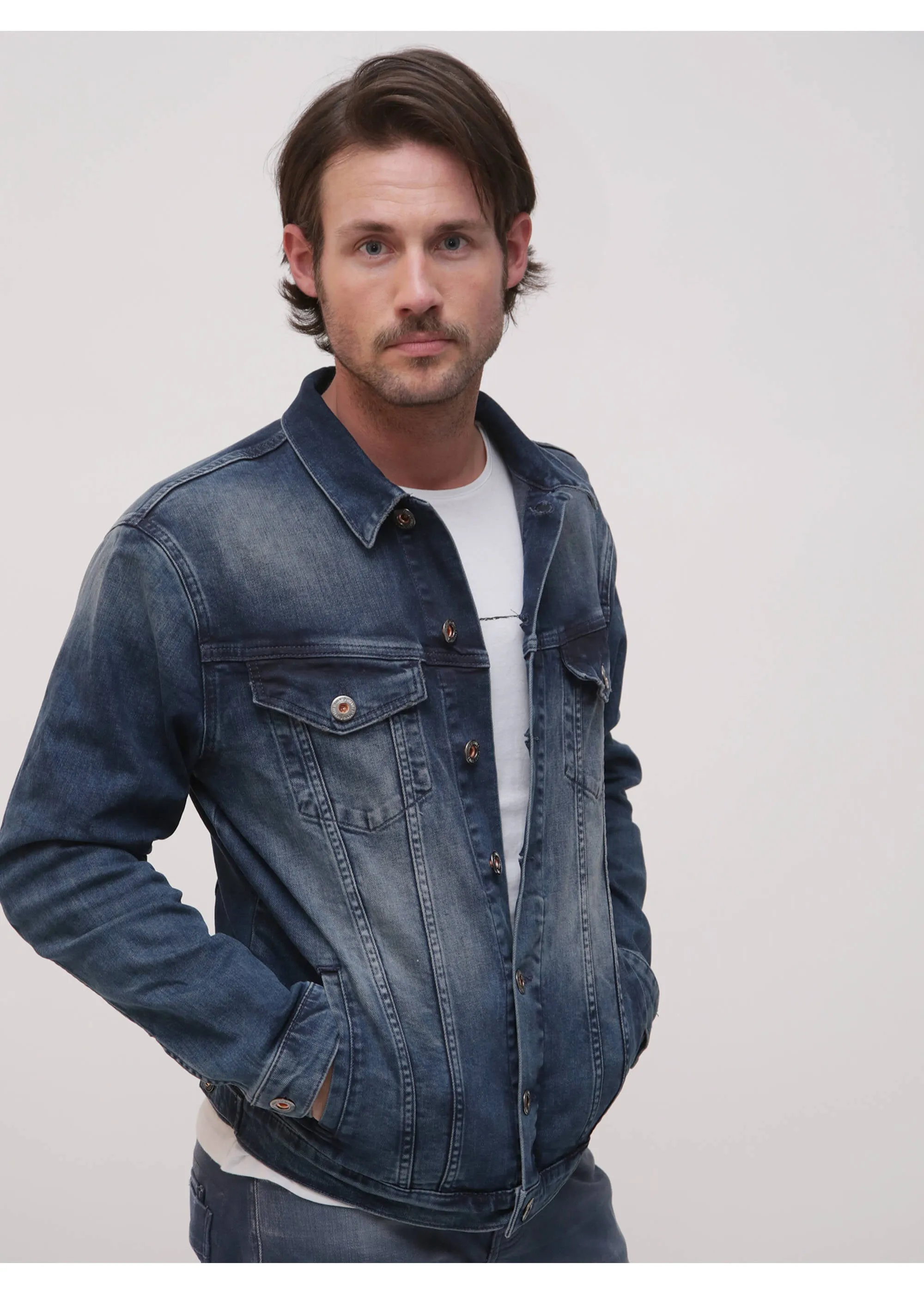 Spijkerjack voor mannen | M.O.D. James jeans jacket iwaki blue