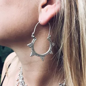 Spike tribal hoop earrings