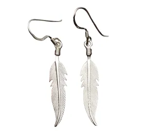 Spirit-Free Bohemian Feather Sterling Silver Dangle Earrings