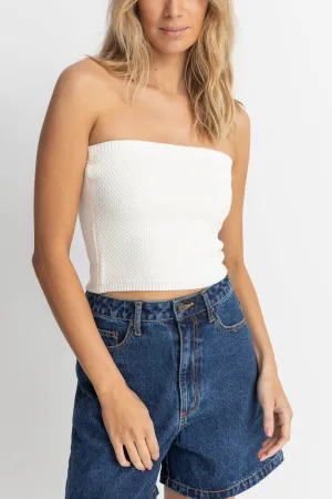 Spirit Strapless Knit Top White