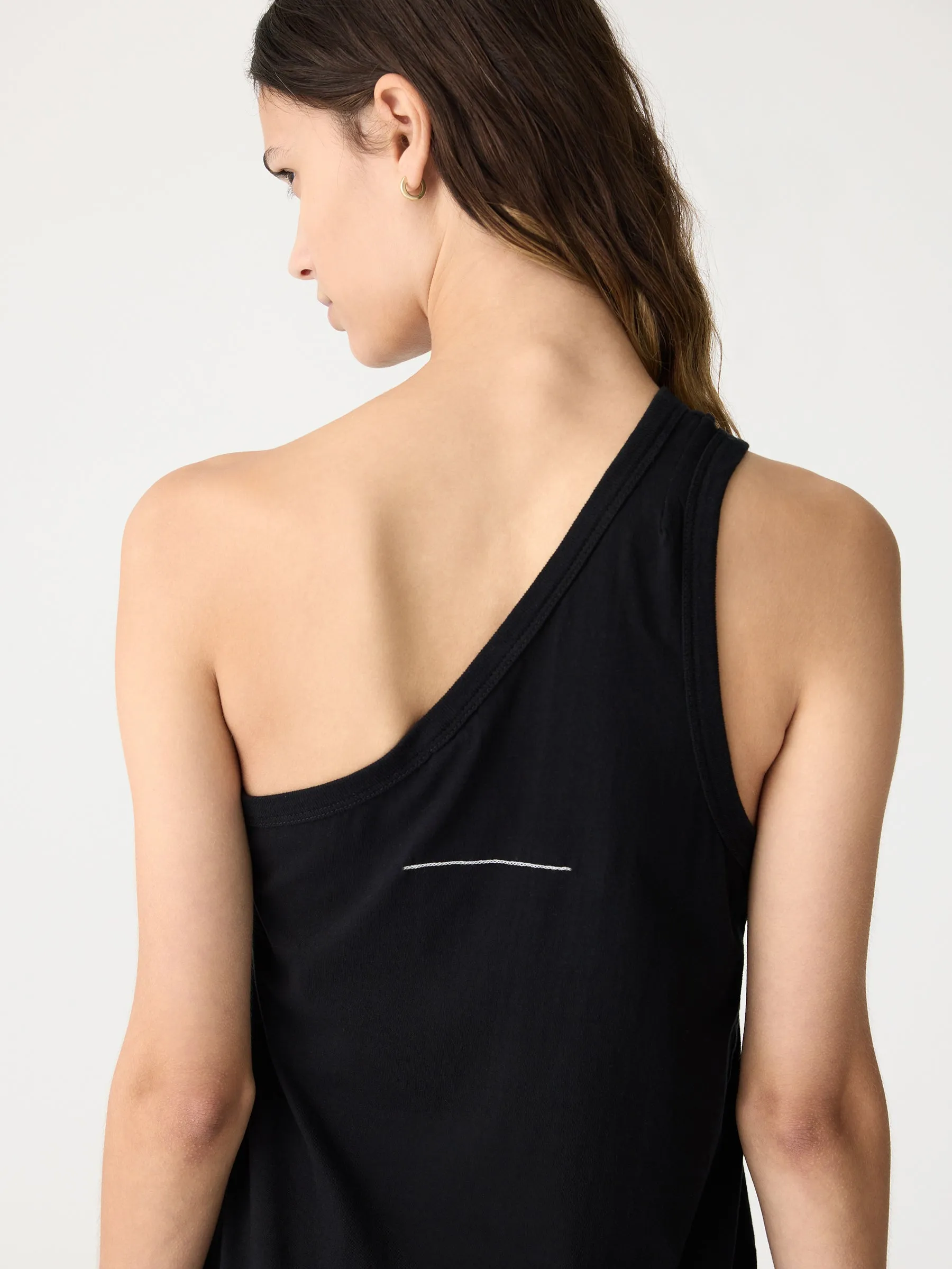 spliced one shoulder tank