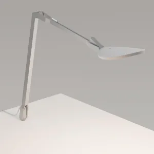 Splitty Reach Pro Silver Contemporary LED Desk Lamp with Through-Table Mount and USB Port