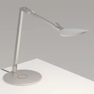 Splitty Reach Pro Silver Contemporary LED Desk Lamp with Wireless Charging Base and USB Port