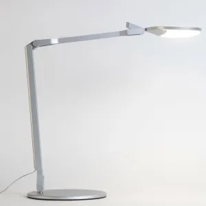 Splitty Reach Silver Contemporary LED Desk Lamp with One-Piece Desk Clamp and USB Port