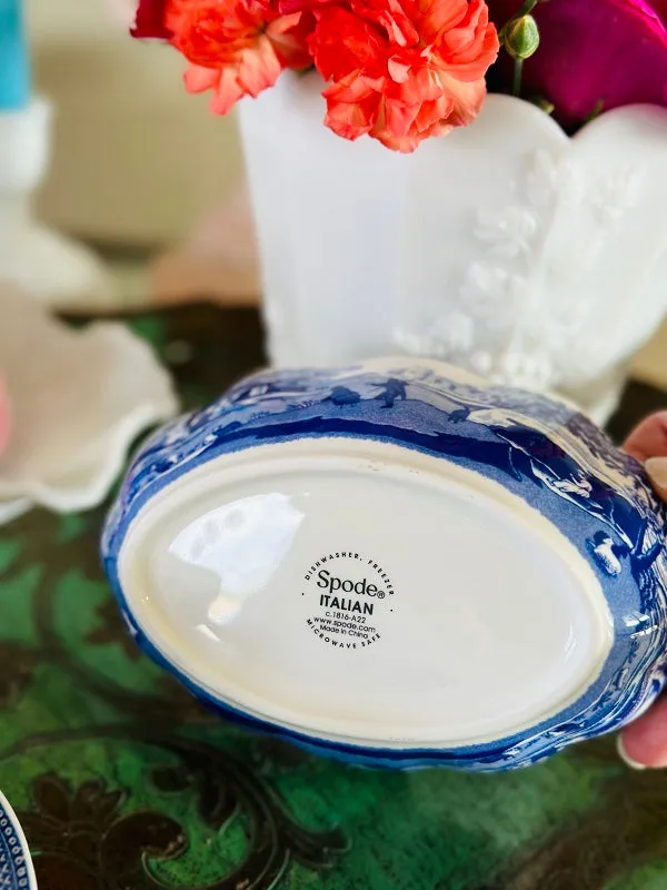 Spode Blue and White Handled Basket 2 Available