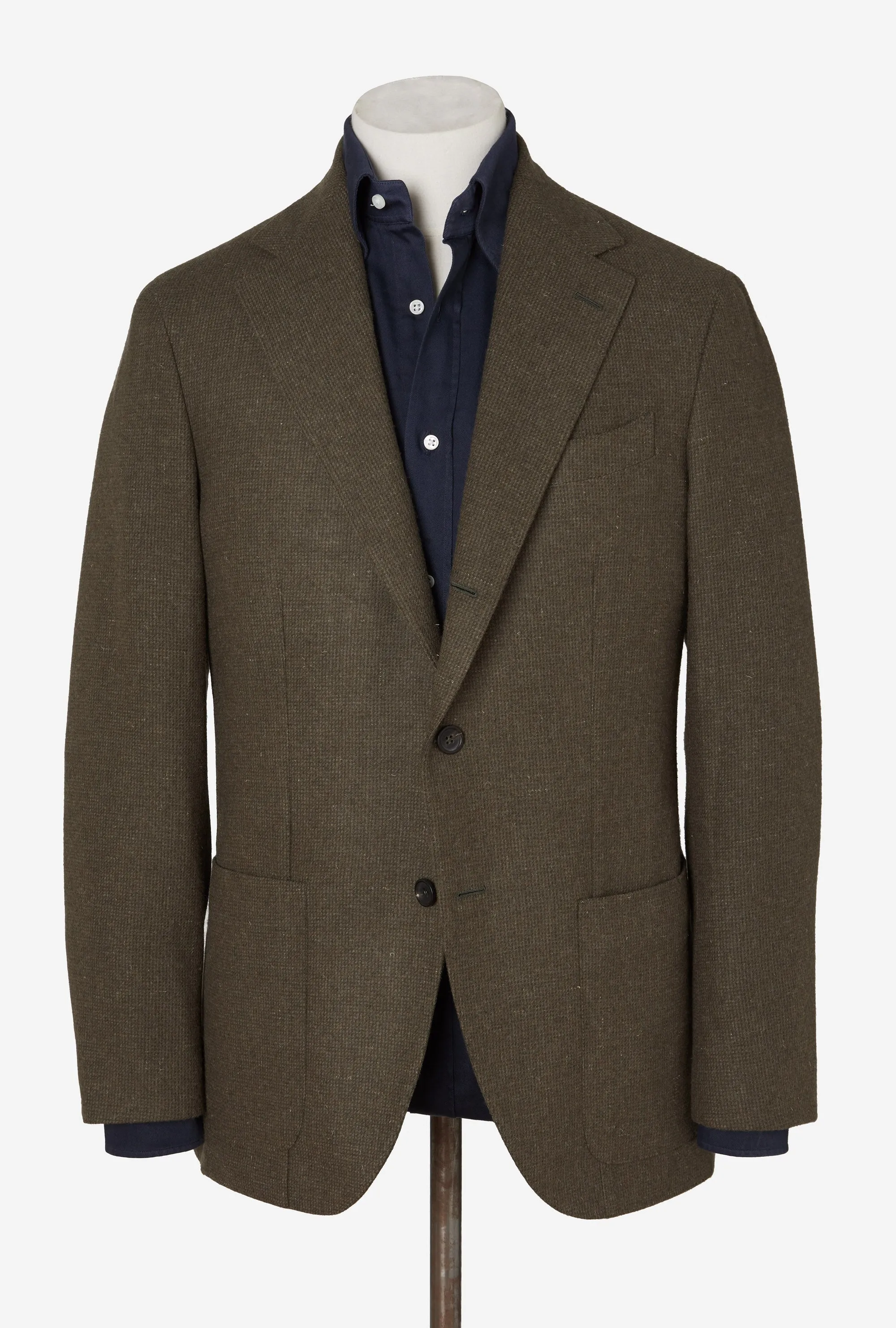 Sport Jacket Wool Olive Tickweave