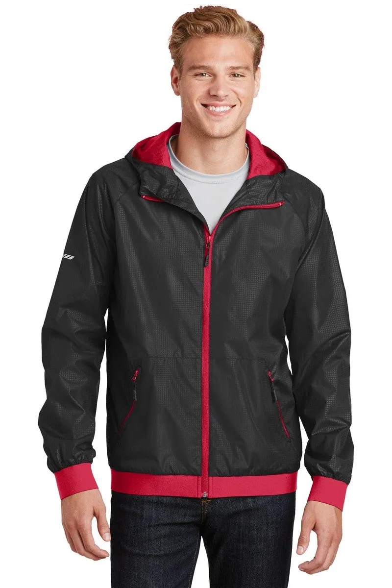 Sport-Tek JST53: Embossed Hooded Wind Jacket