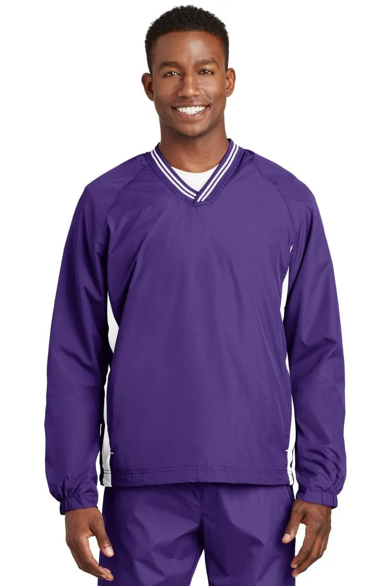 Sport-Tek JST62: Tipped V-Neck Raglan Wind Shirt