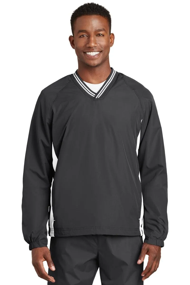 Sport-Tek JST62: Tipped V-Neck Raglan Wind Shirt