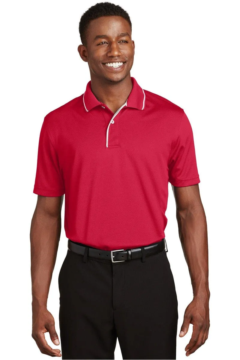 Sport-Tek K467: Dri-Mesh Polo with Tipped Collar and Piping