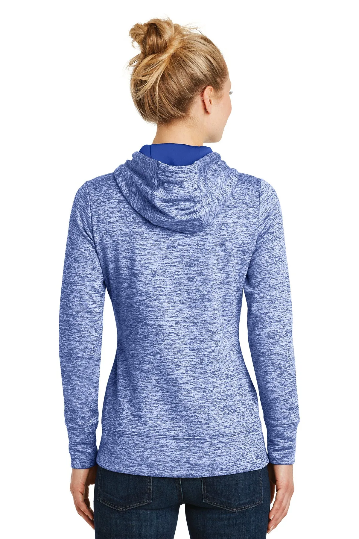 Sport-Tek Ladies PosiCharge Electric Heather Branded Fleece Hooded Pullovers, True Royal Electric