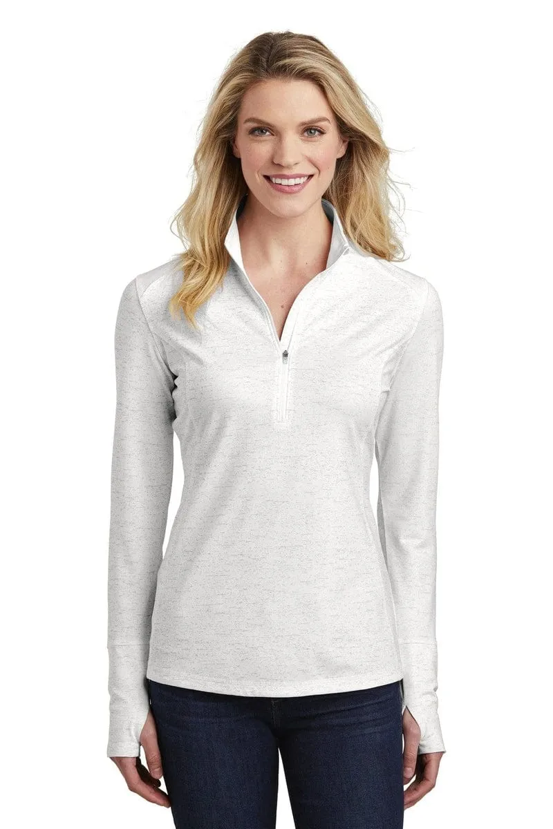 Sport-Tek  ®  Ladies Sport-Wick  ®  Stretch Reflective Heather 1/2-Zip Pullover. LST855