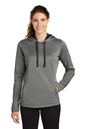 Sport-Tek LST264: Ladies PosiCharge Sport-Wick Heather Fleece Hooded Pullover