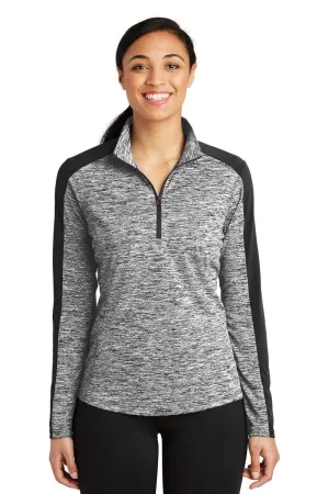 Sport-Tek LST397: Ladies PosiCharge Electric Heather Colorblock 1/4-Zip Pullover