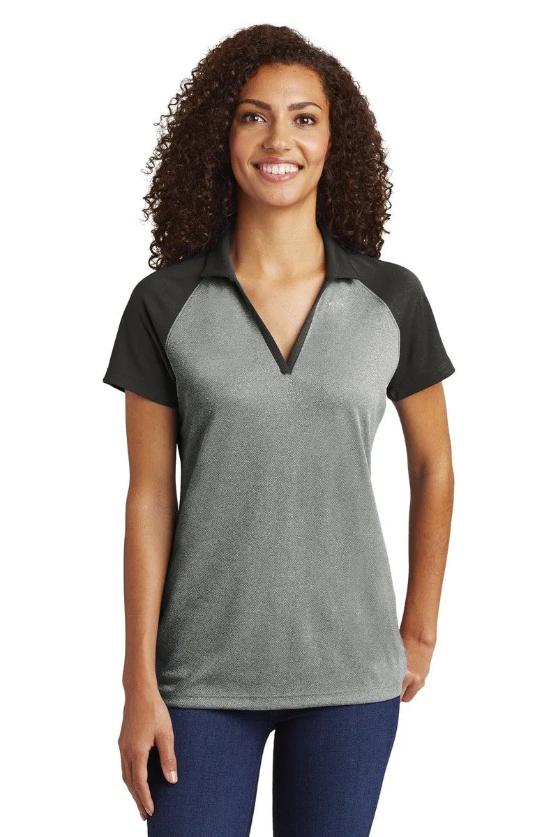 Sport-Tek LST641: Ladies PosiCharge  RacerMesh Raglan Heather Block Polo