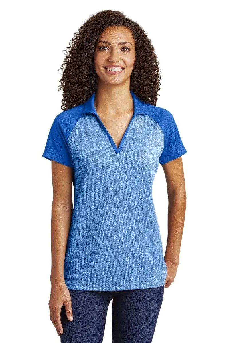 Sport-Tek LST641: Ladies PosiCharge  RacerMesh Raglan Heather Block Polo