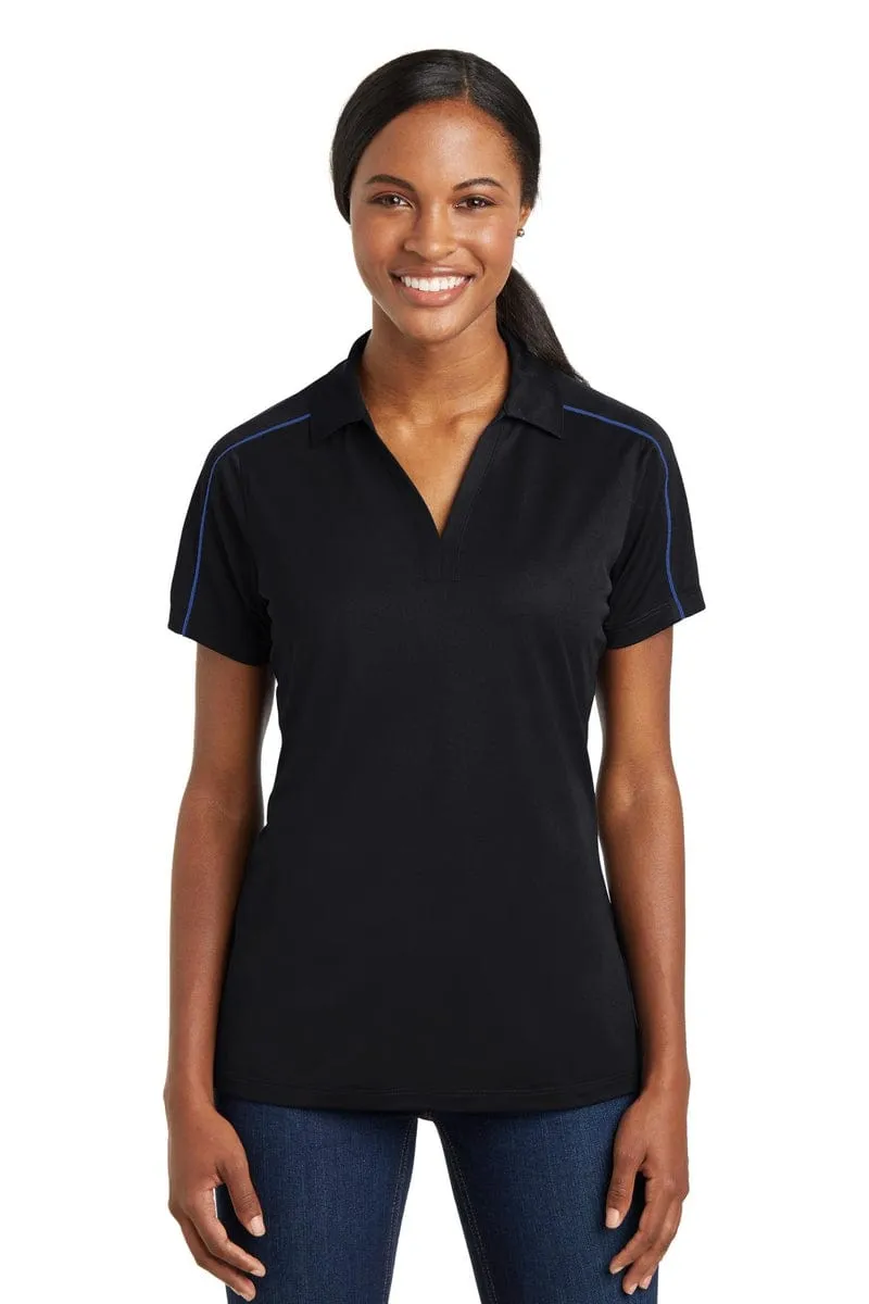 Sport-Tek LST653: Ladies Micropique Sport-Wick Piped Polo