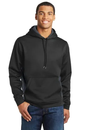 Sport-Tek ST239: Sport-Wick CamoHex Fleece Colorblock Hooded Pullover