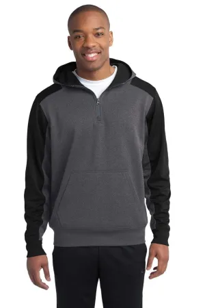 Sport-Tek ST249: Tech Fleece Colorblock 1/4-Zip Hooded Sweatshirt