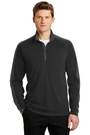 Sport-Tek ST861: Sport-Wick Textured Colorblock 1/4-Zip Pullover