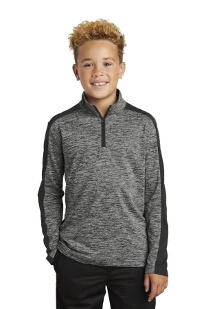 Sport-Tek YST397: Youth PosiCharge Electric Heather Colorblock 1/4-Zip Pullover