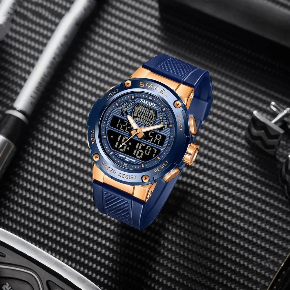 Sports And Leisure Alloy Double Display Electronic Watch