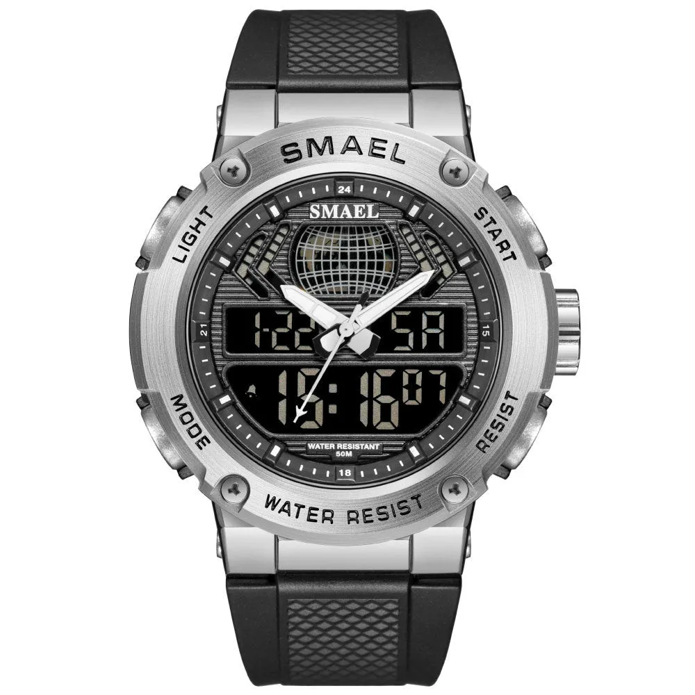 Sports And Leisure Alloy Double Display Electronic Watch