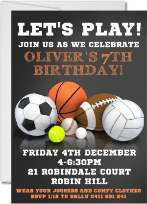 Sports Birthday Party Invitations