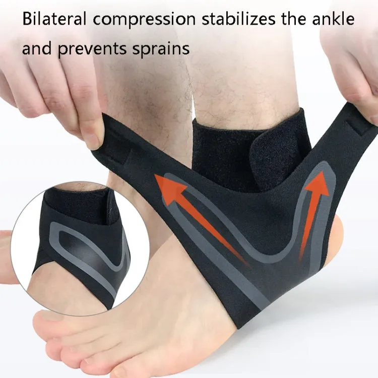 Sports Compression Anti-Sprain Ankle Guard Outdoor Basketball Football Climbing Protective Gear, Specification: M, Left Foot (Black Orange)