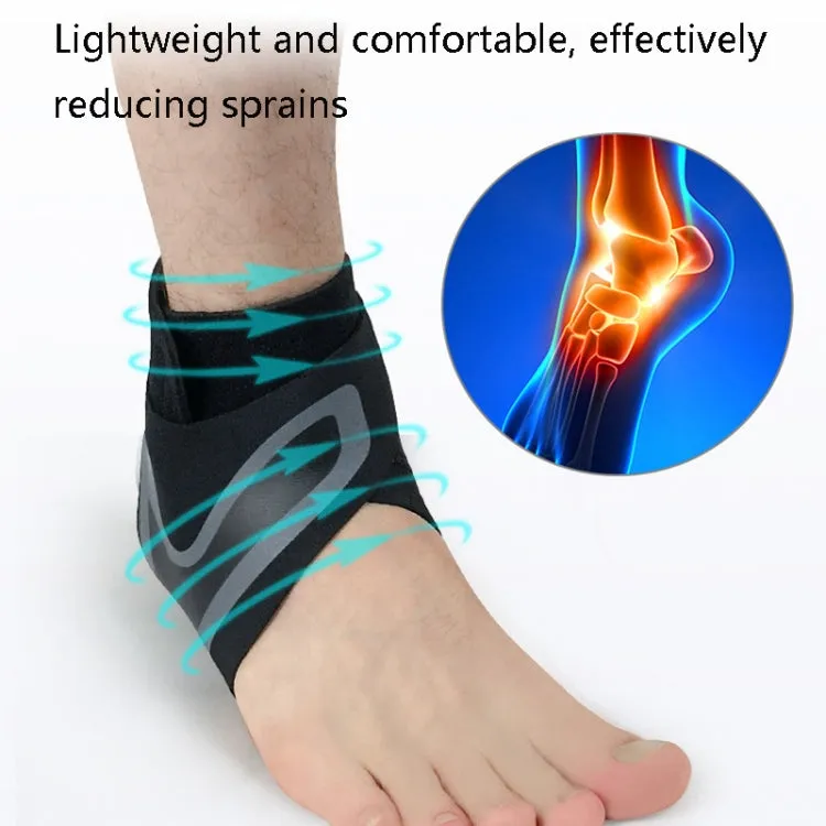 Sports Compression Anti-Sprain Ankle Guard Outdoor Basketball Football Climbing Protective Gear, Specification: M, Left Foot (Black Orange)