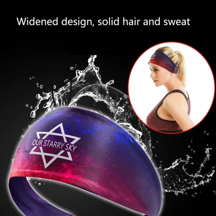 Sports Fitness Antiperspirant Headband Sweat-Absorbent Headband Sweatband(Blue Star)