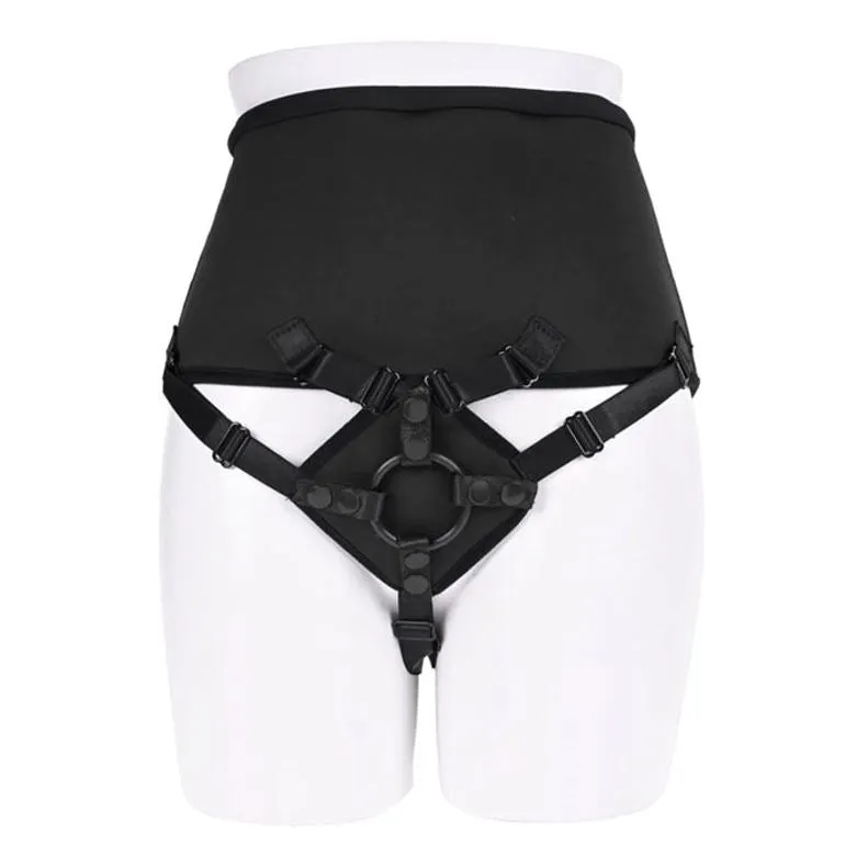 Sportsheets High-Waisted Corset Strap-On Harness Black