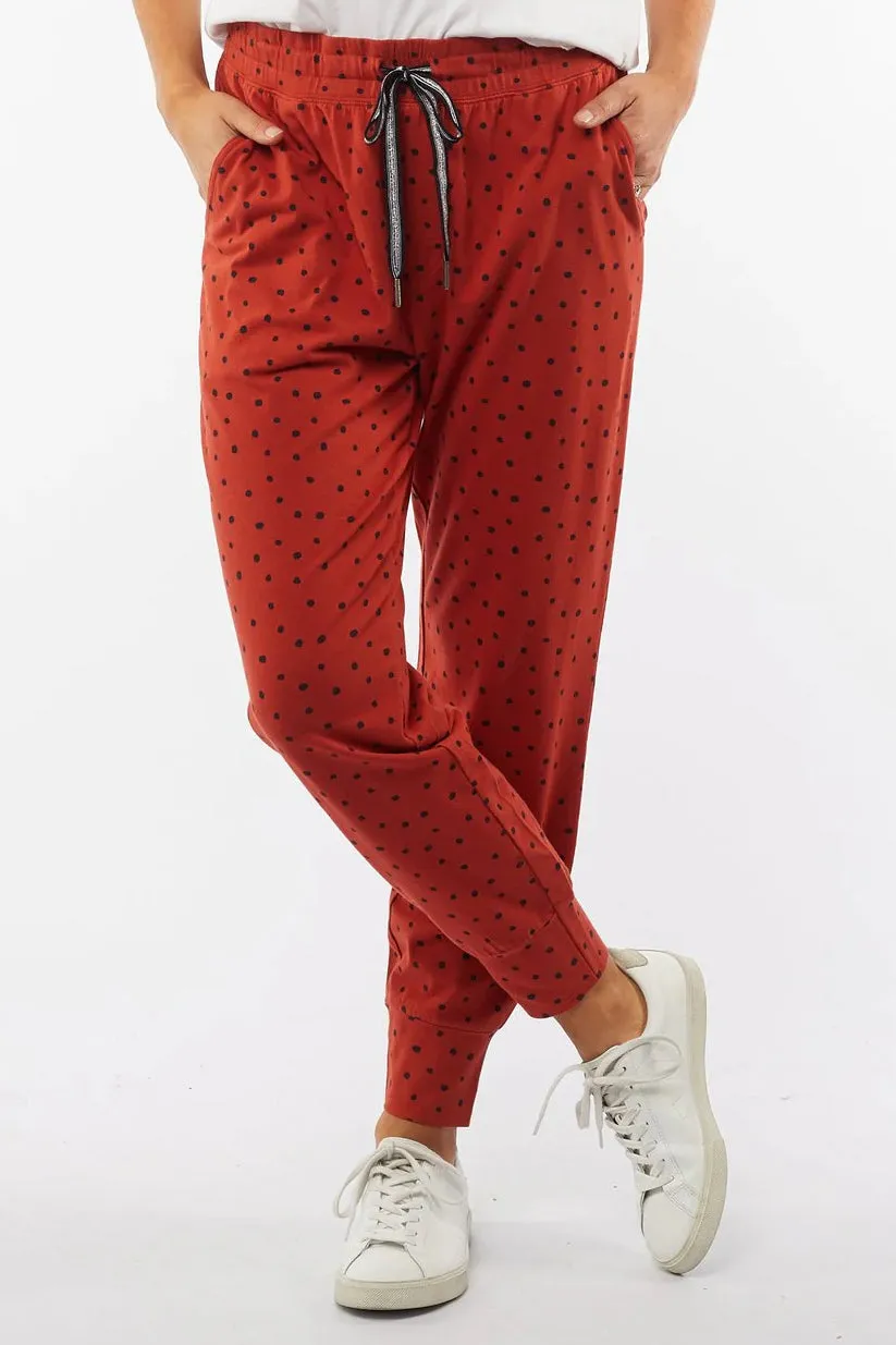 Spot Lounge Pant in Rust