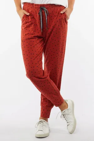 Spot Lounge Pant in Rust