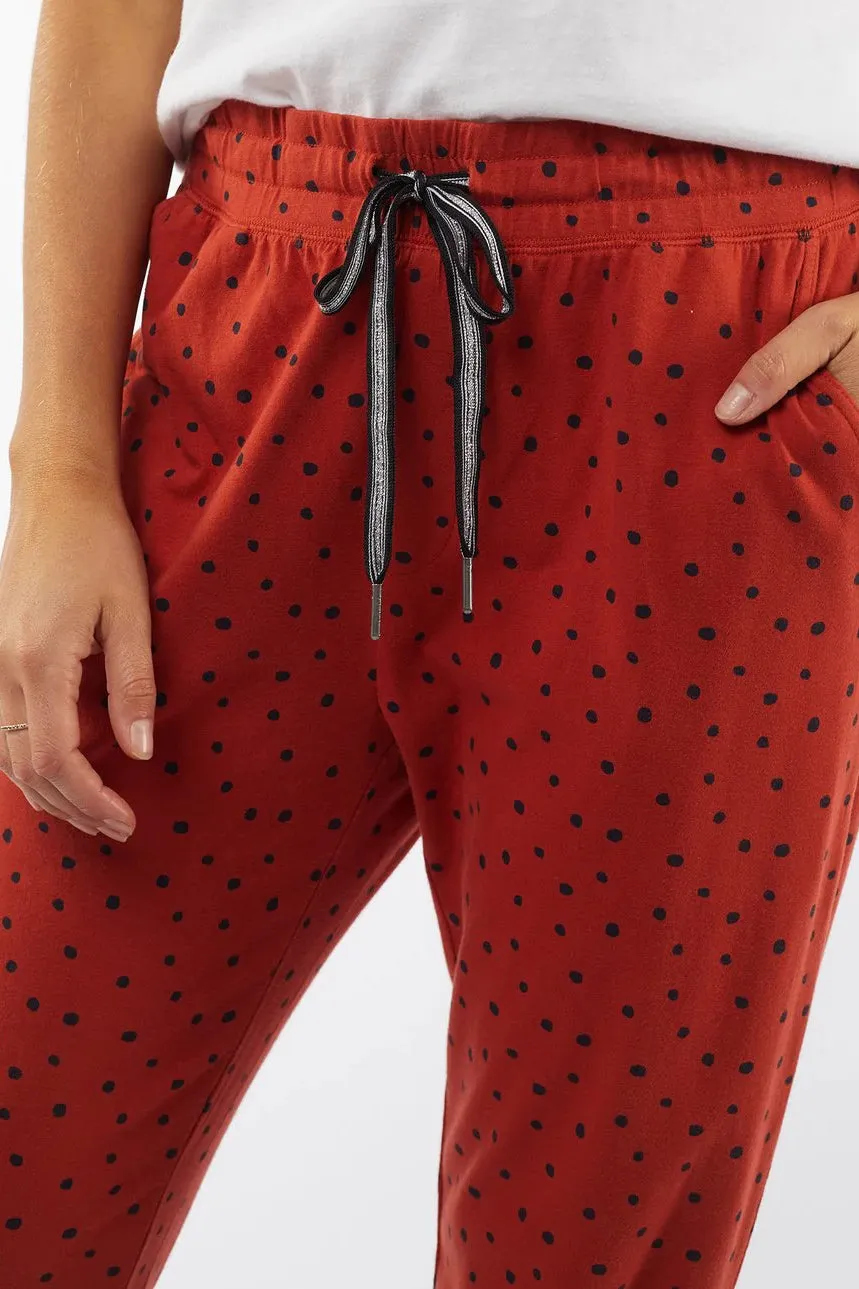 Spot Lounge Pant in Rust