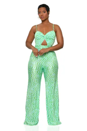 Spring Bloom Jumpsuit (Green Multi)-FINAL SALE