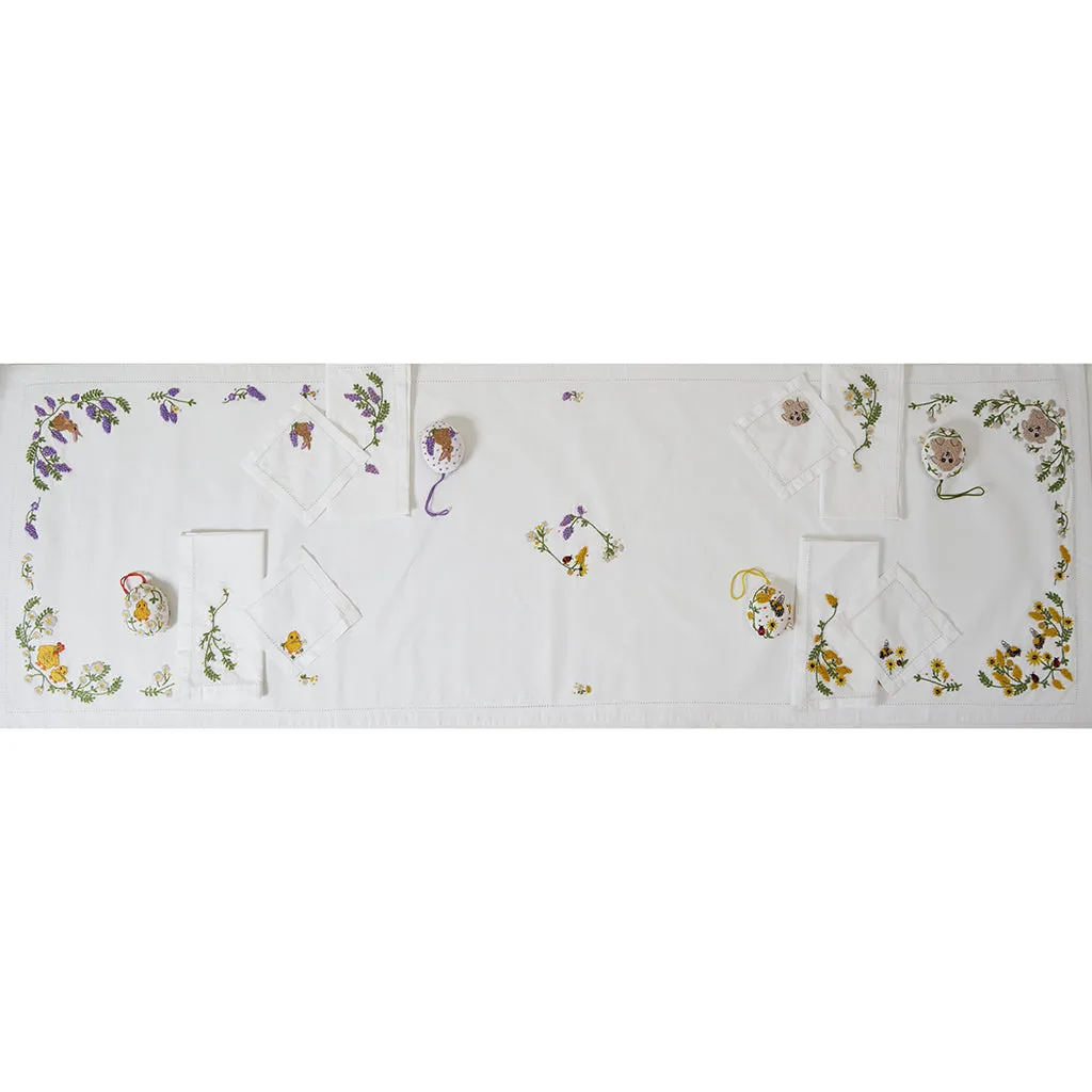 Spring Embroidery Table Runner