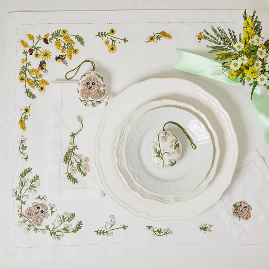 Spring Embroidery Table Runner