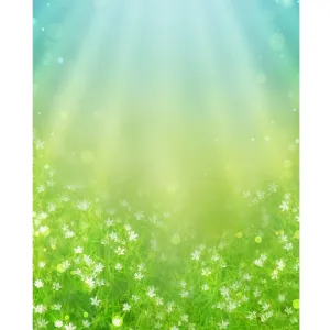 Spring Flowers Bokeh Printed Backdrop