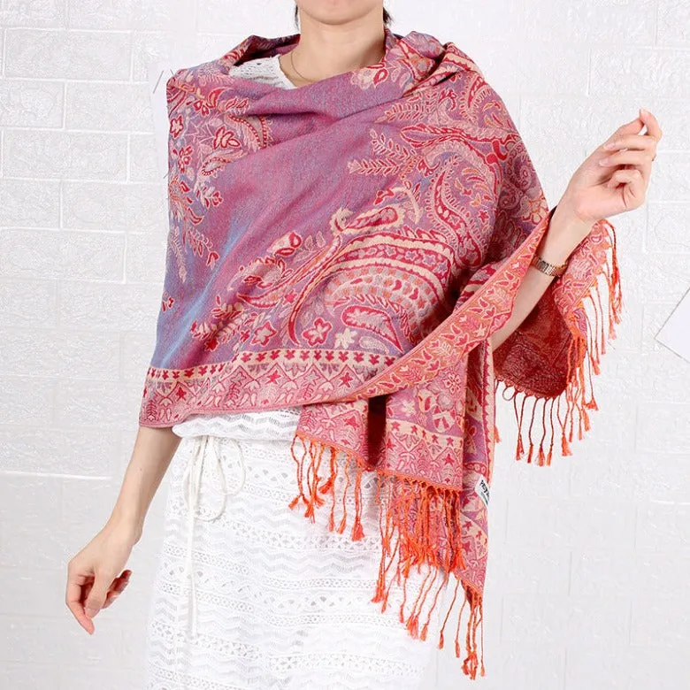 Spring/Summer Cashew Nut Long Scarf Jacquard Ethnic Shawl Amazon Scarf Ladies Dual Headband