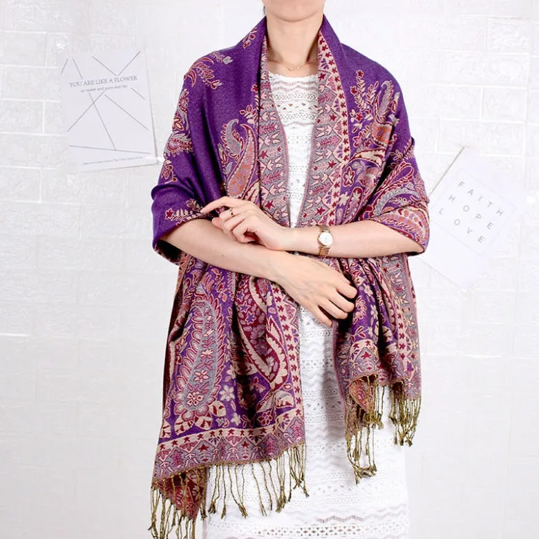 Spring/Summer Cashew Nut Long Scarf Jacquard Ethnic Shawl Amazon Scarf Ladies Dual Headband